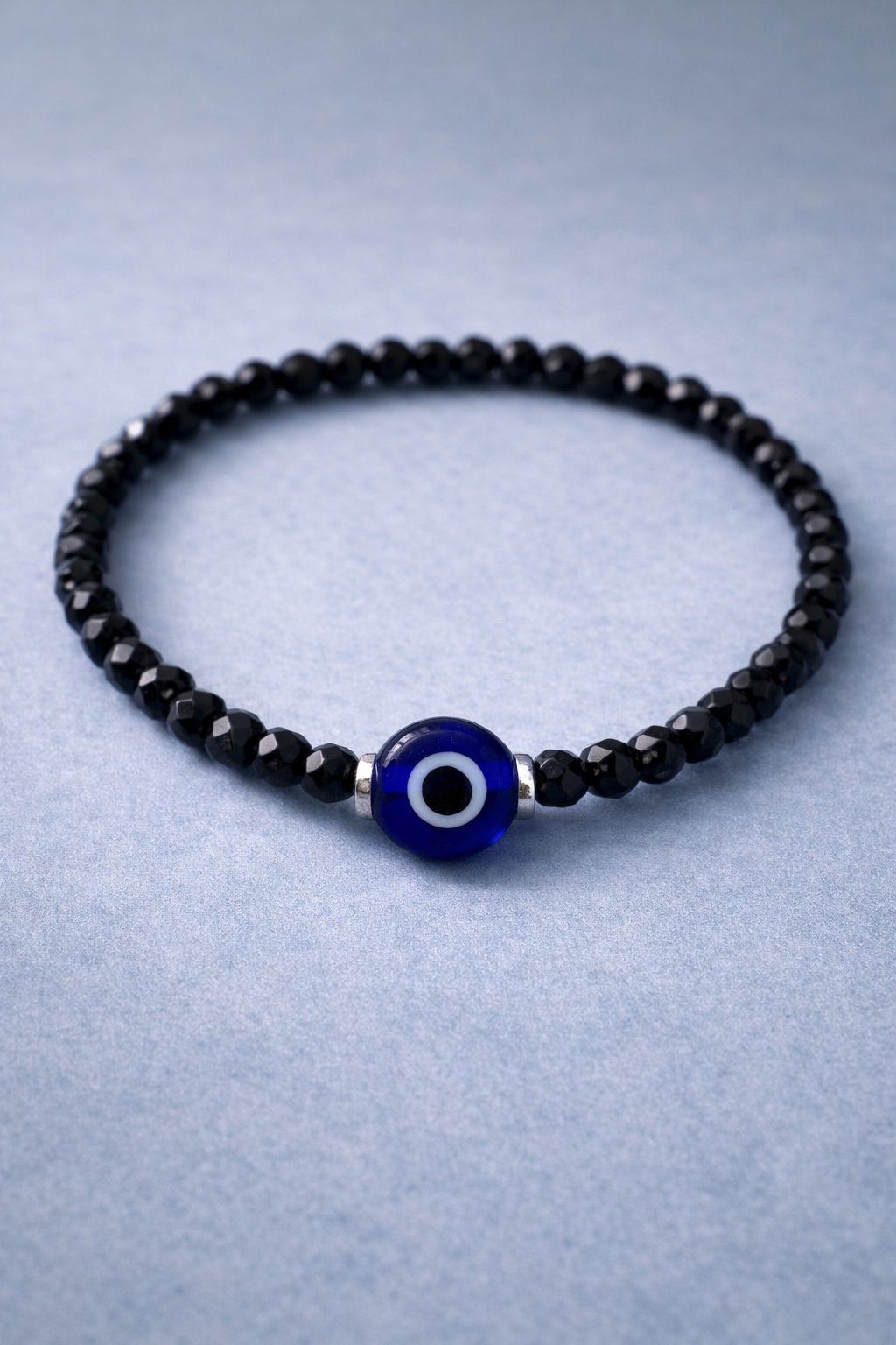 Sterling Silver Evil Eye Bracelet w/ Hamsa, Butterfly, Smiley Charm - Adjustable, Stackable jewellery