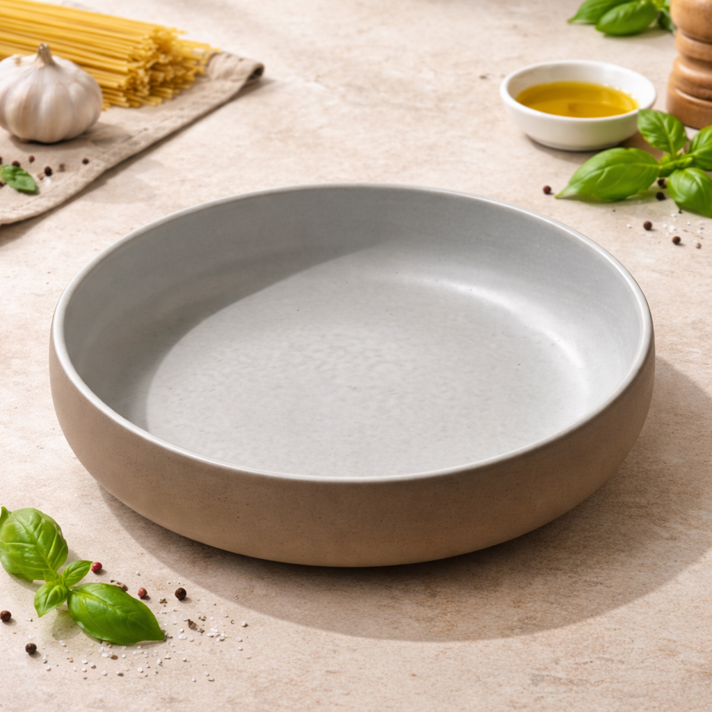 Mittory Ceramic Pasta Bowl 450ml | Matte, White | Cereal, Salad, Noodles | Stackable, Microwave Safe