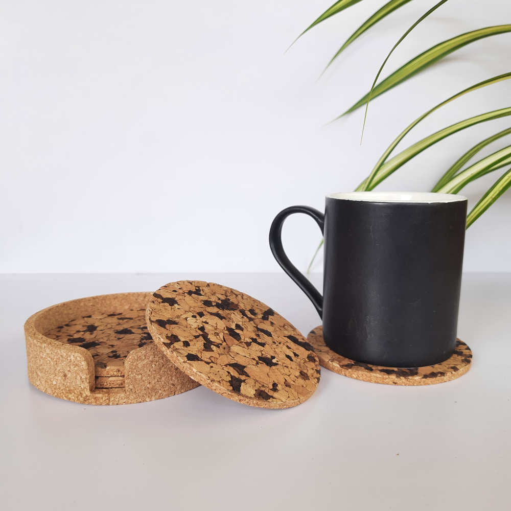 Cork Coasters - (Design - Black Spots)