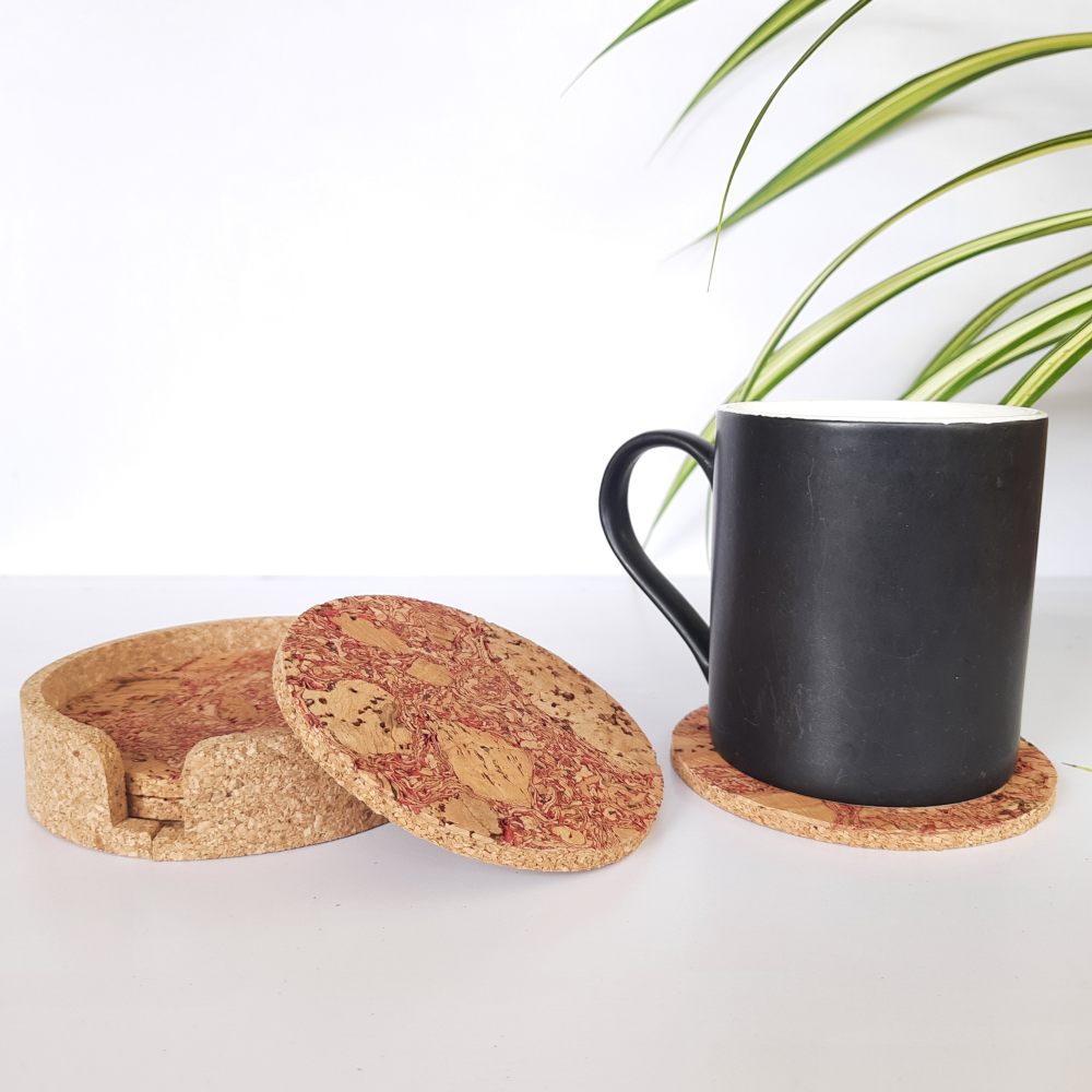 Cork Coasters - (Design - Pink Texture)