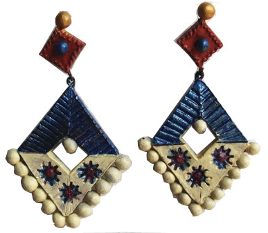 Hand made Terracotta White Earring set