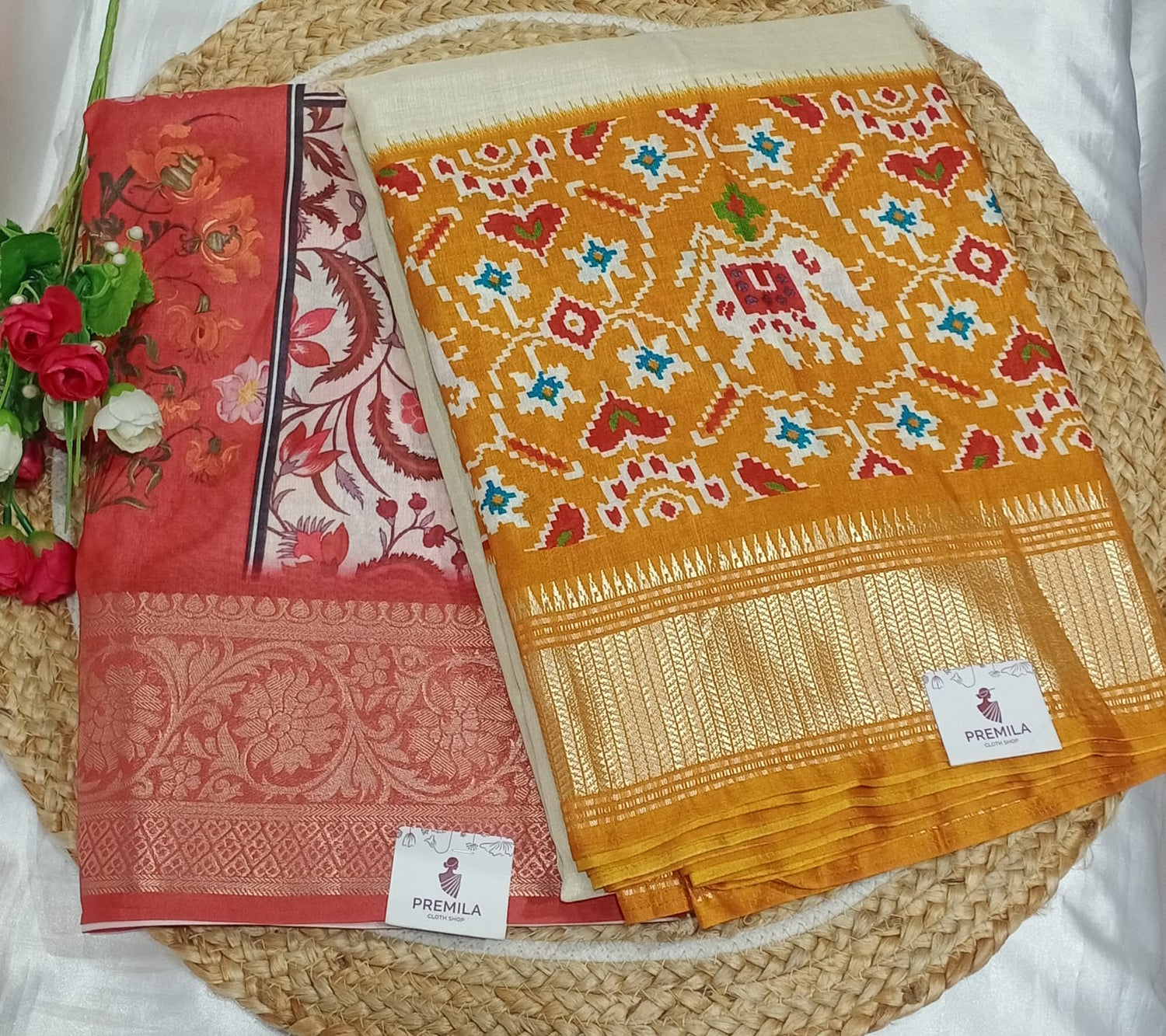 Buy 1 Get 1 free Dola mix fancy sarees