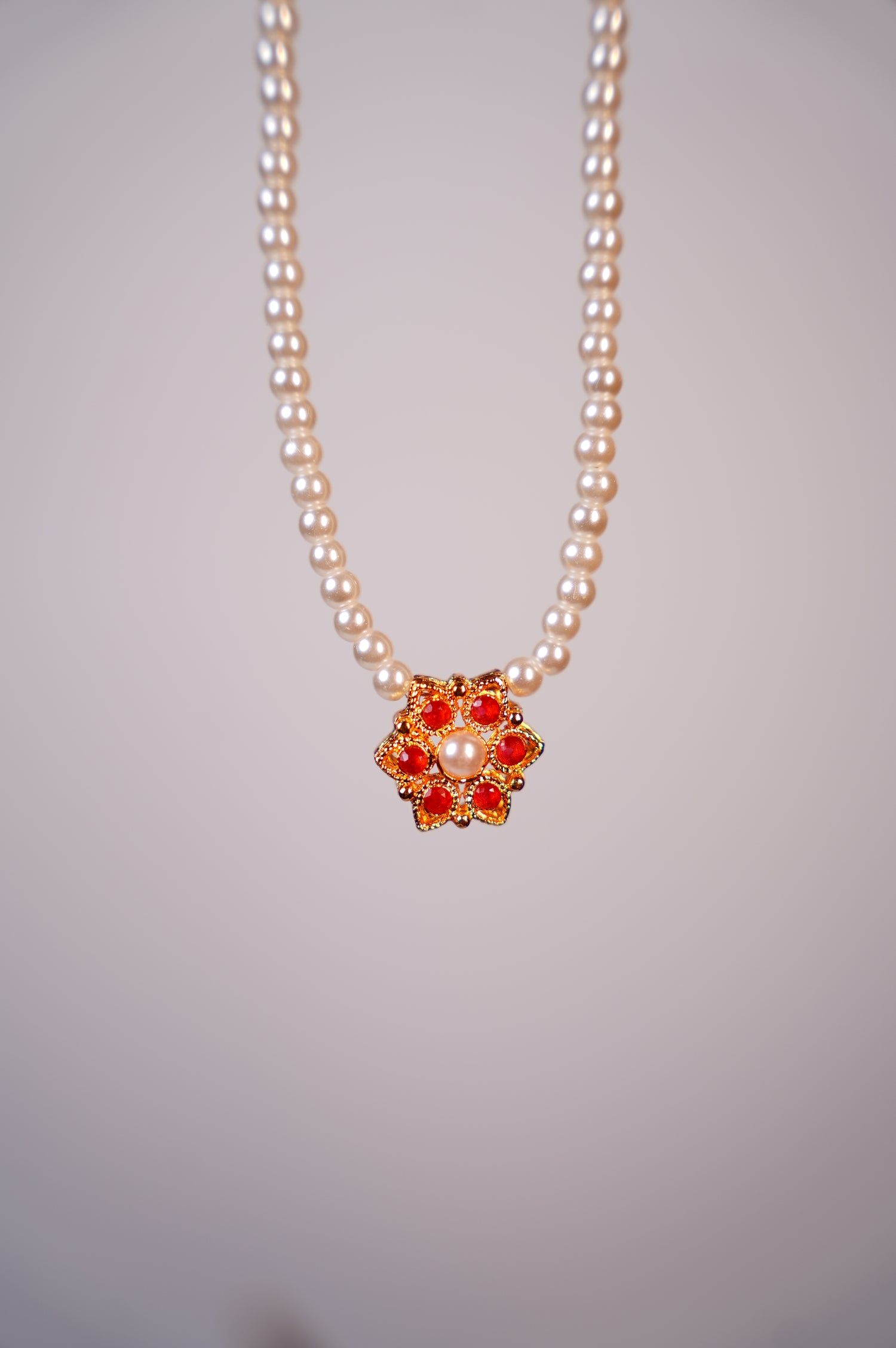 Pearl Gold-Plated Necklace & Earring Set