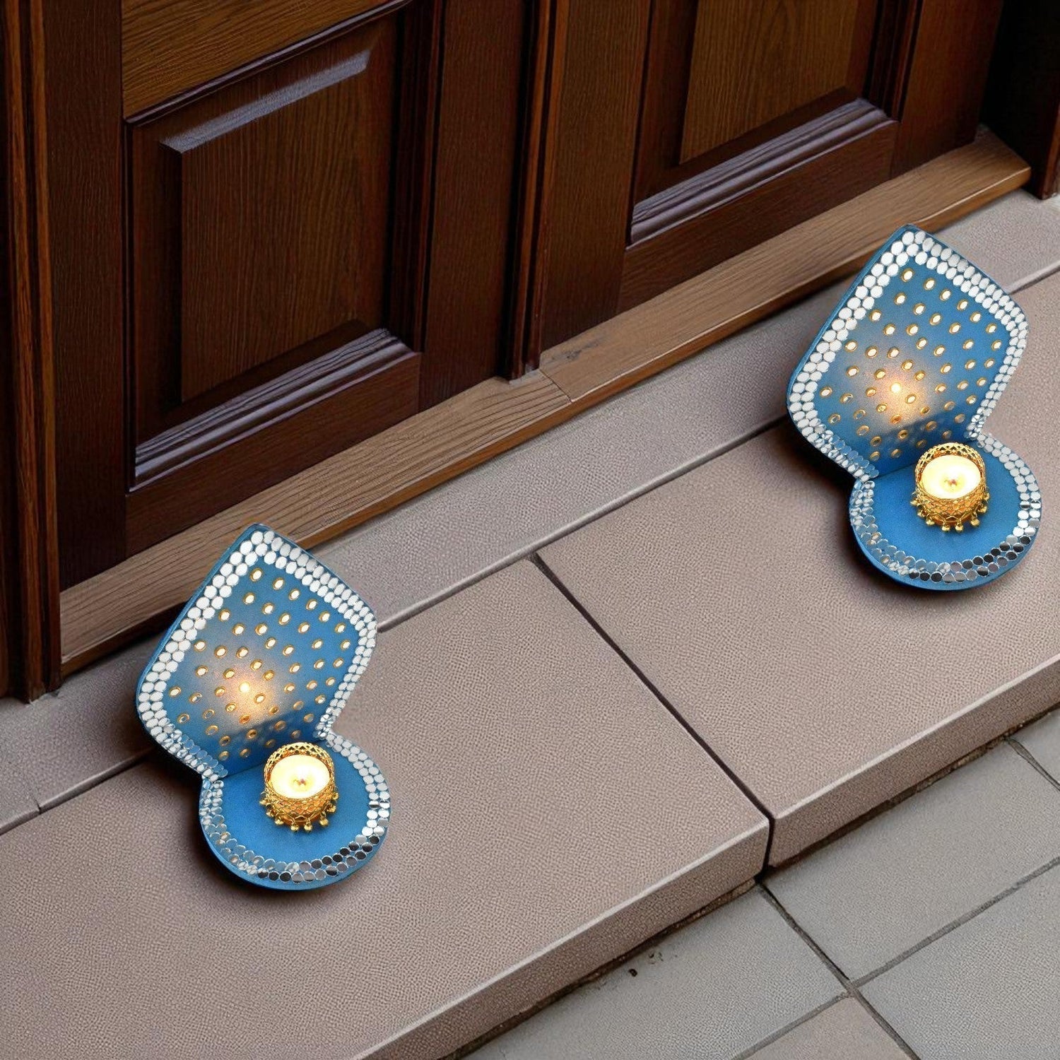 Handcrafted Mirror Diya – Traditional Festival Decor for Diwali, Pooja & Gifts