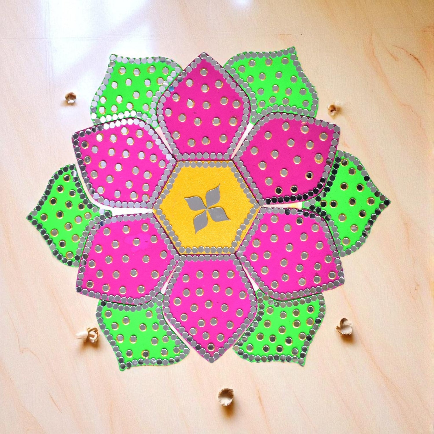 12 inch One Minute Rangoli — Easy Assemble Floor Décor for Diwali & Festivals