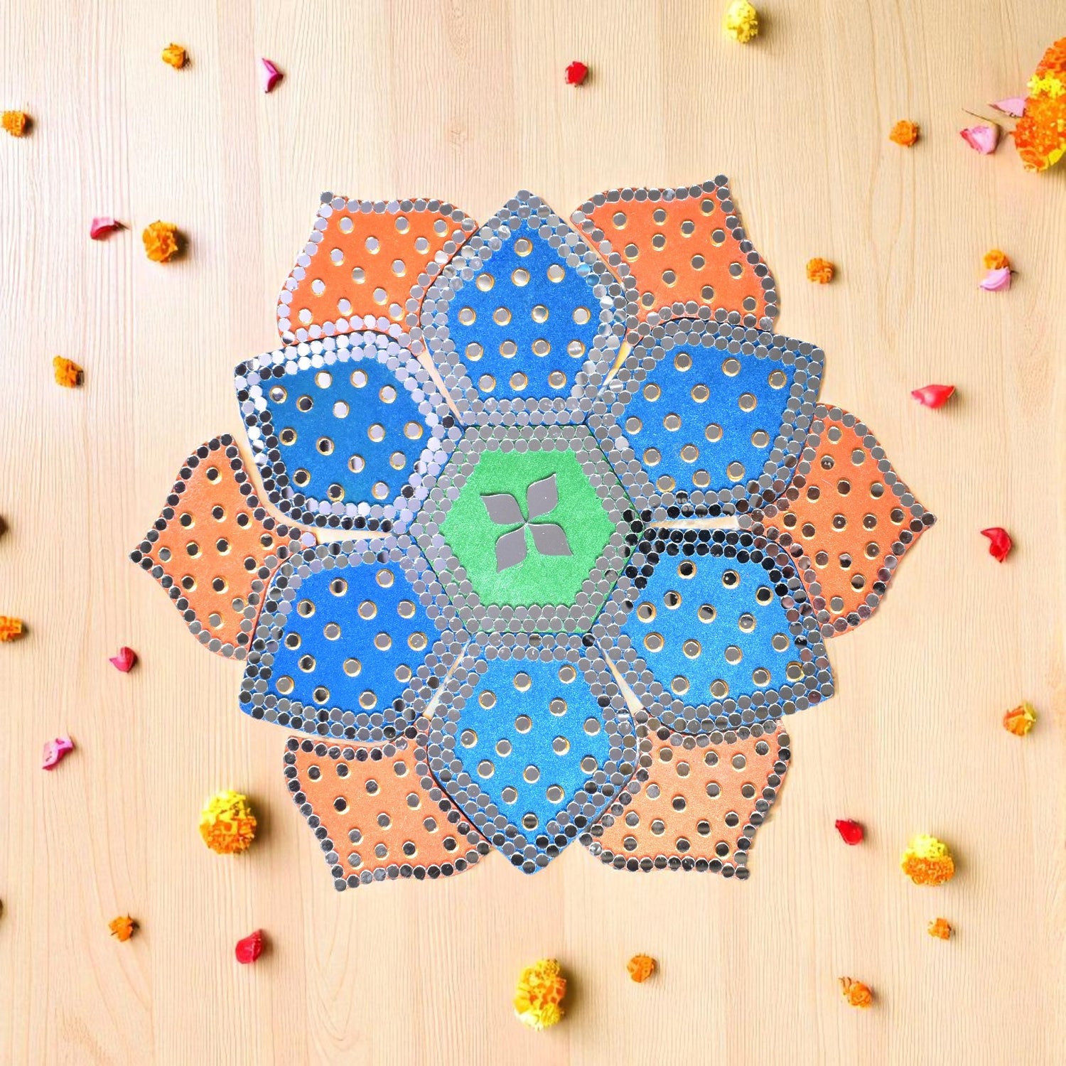 12 inch One Minute Rangoli — Easy Assemble Floor Décor for Diwali & Festivals