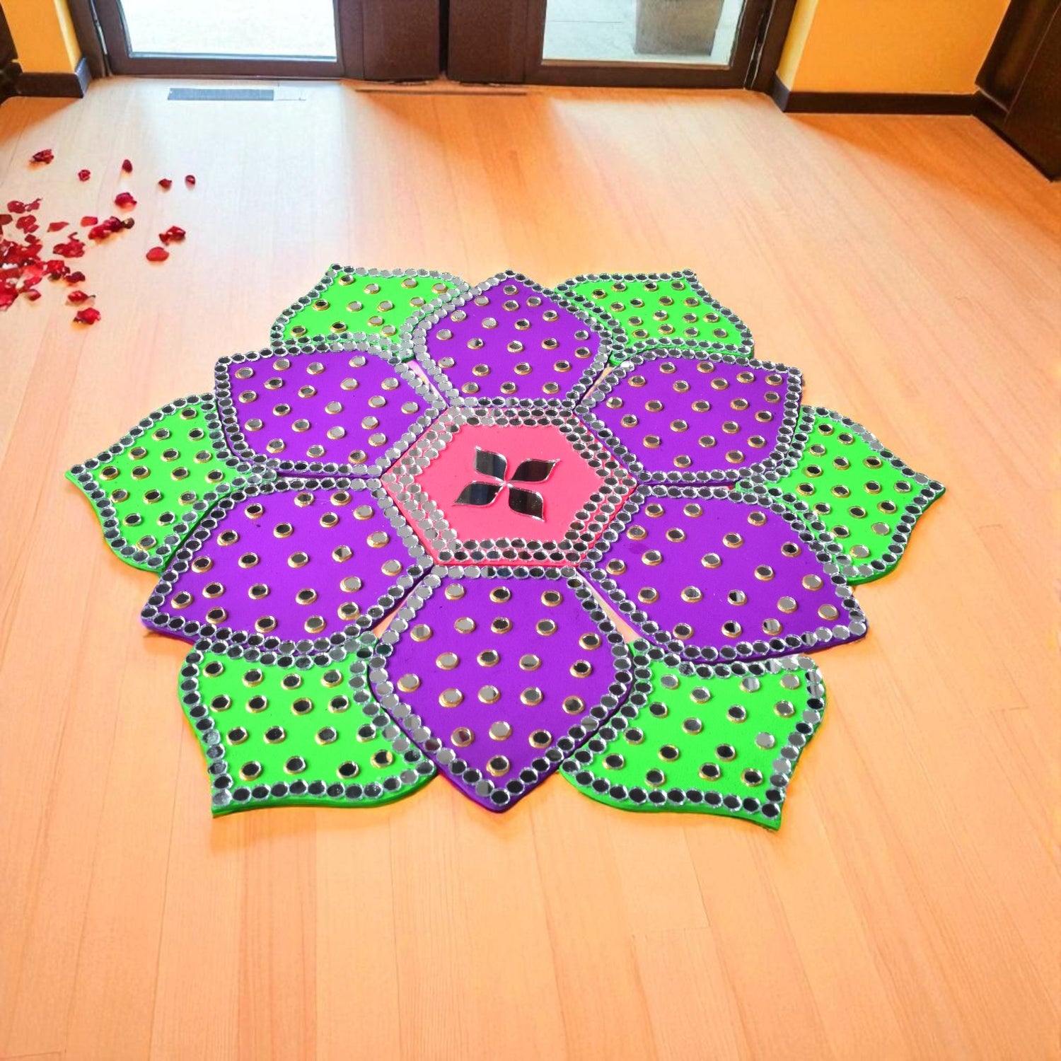 12 inch One Minute Rangoli — Mirror Accent Floor Art Décor