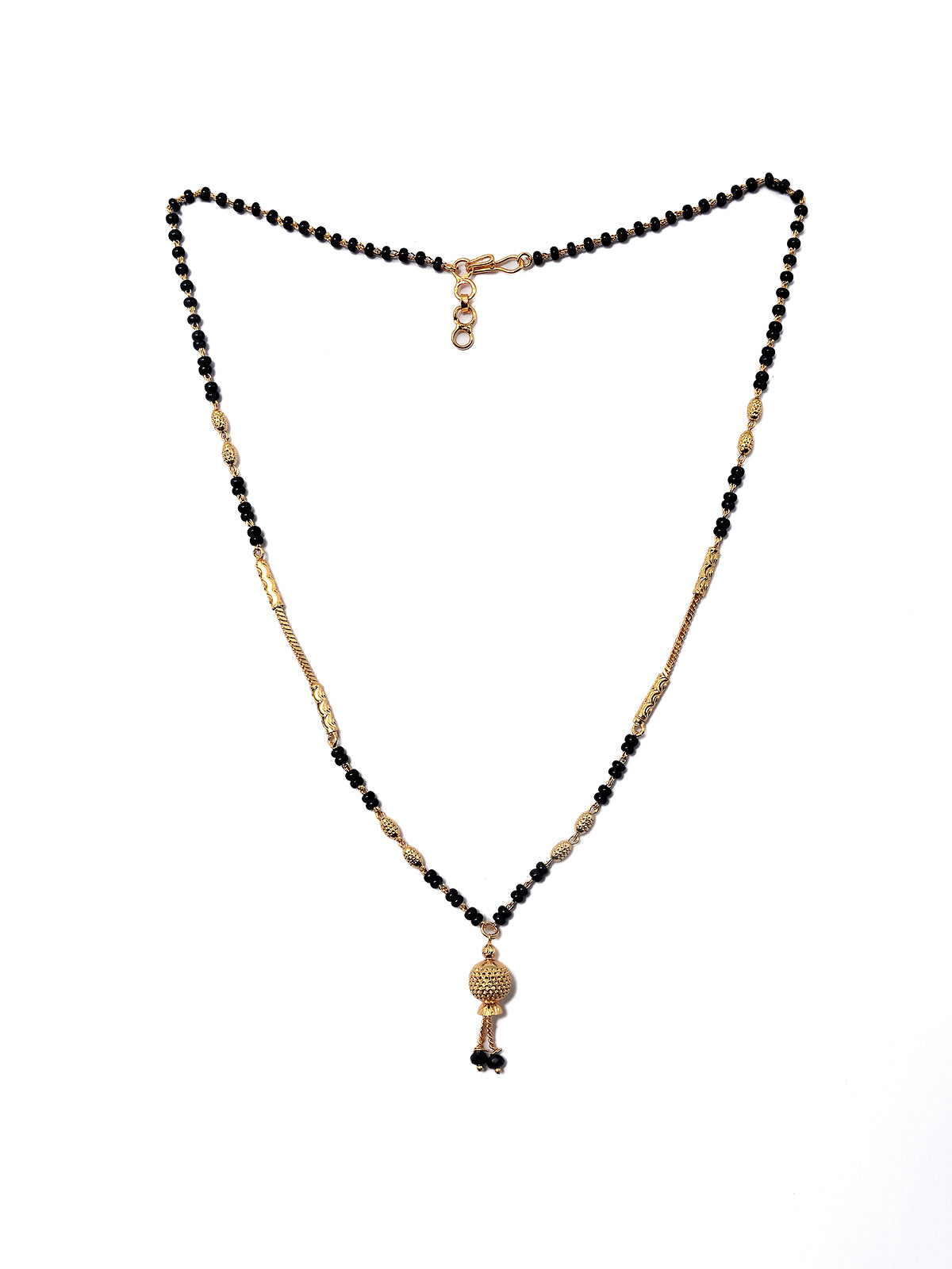 JHB Traditional Tanmaniya Designer Mangalsutra Black Beads Short Chain For Women