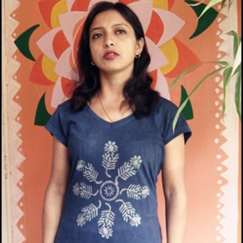 Organically Hand Dyed & Hand Block Printed Cotton T Shirt