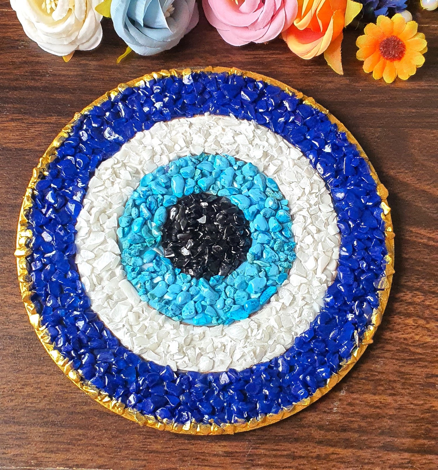 Resin Glass evil eye wall décor 2