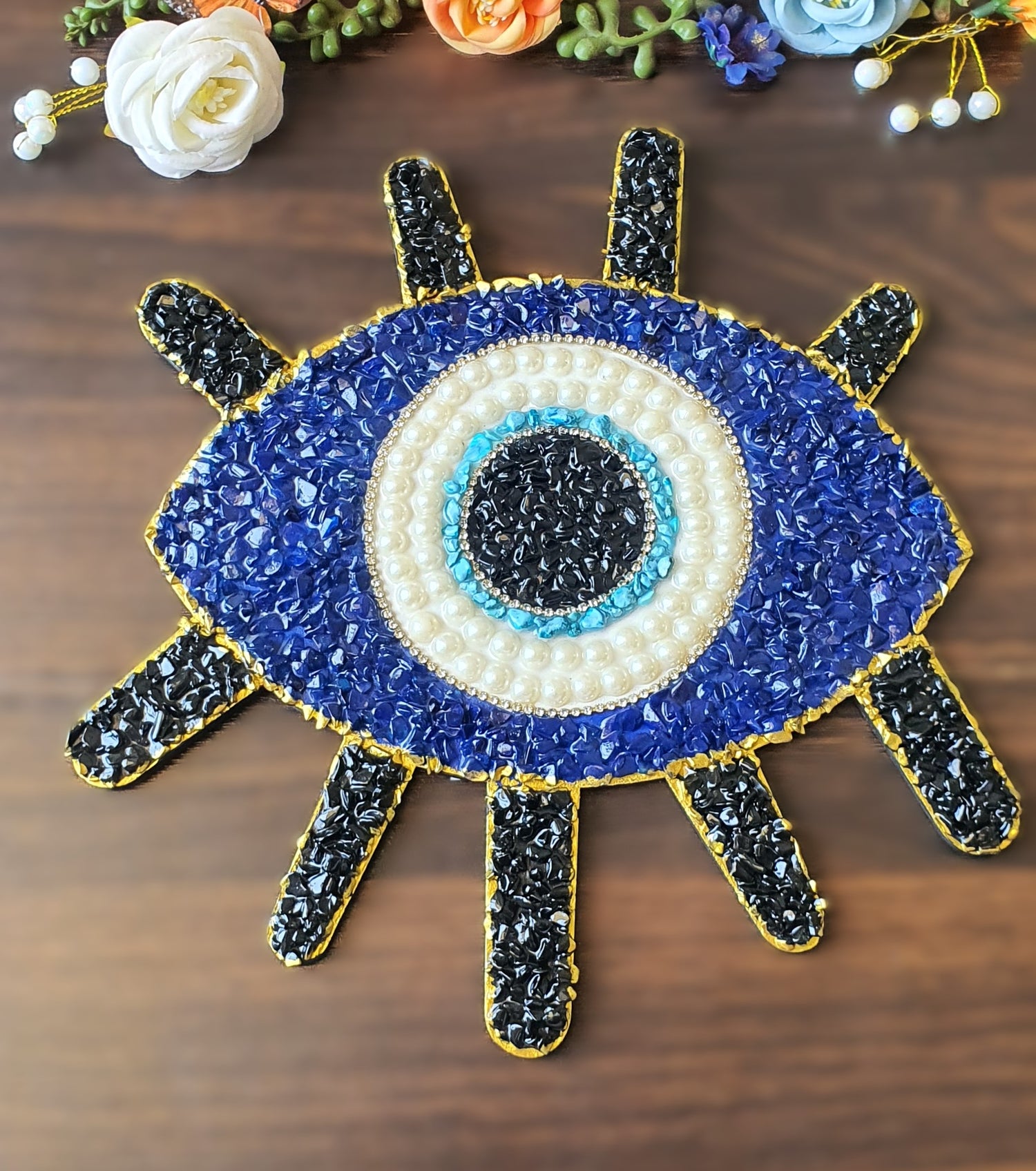 Resin Glass evil eye wall décor 1