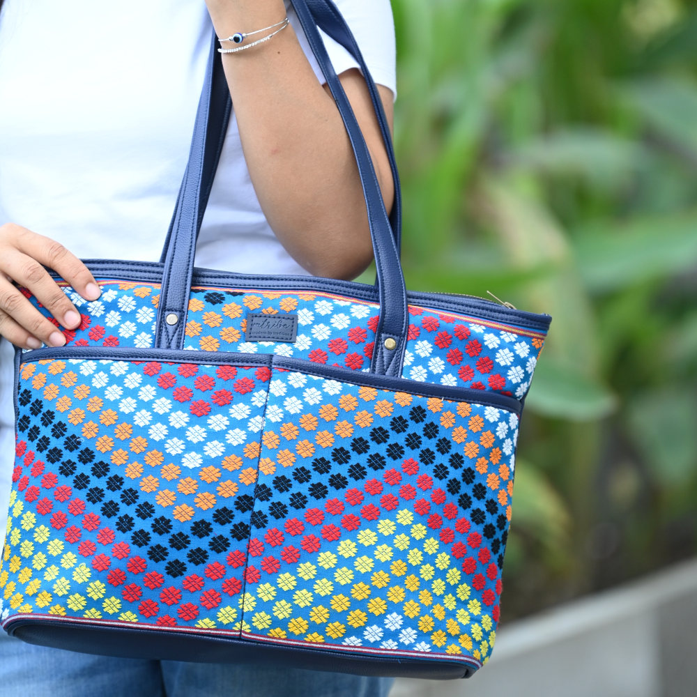 Ethnic Tote Bag (Royal Blue)