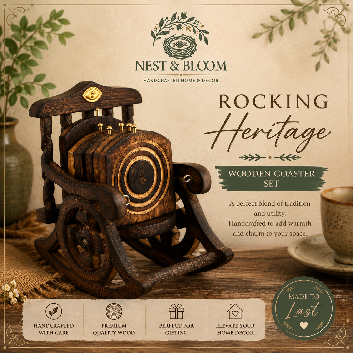Rocking Heritage Coaster-Set of 6