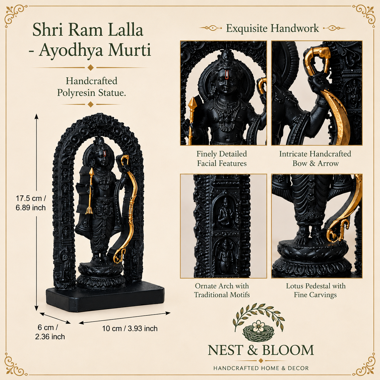 Shri Ram Lalla - Ayodhya Murti- Handcrafted Polyresin Statue