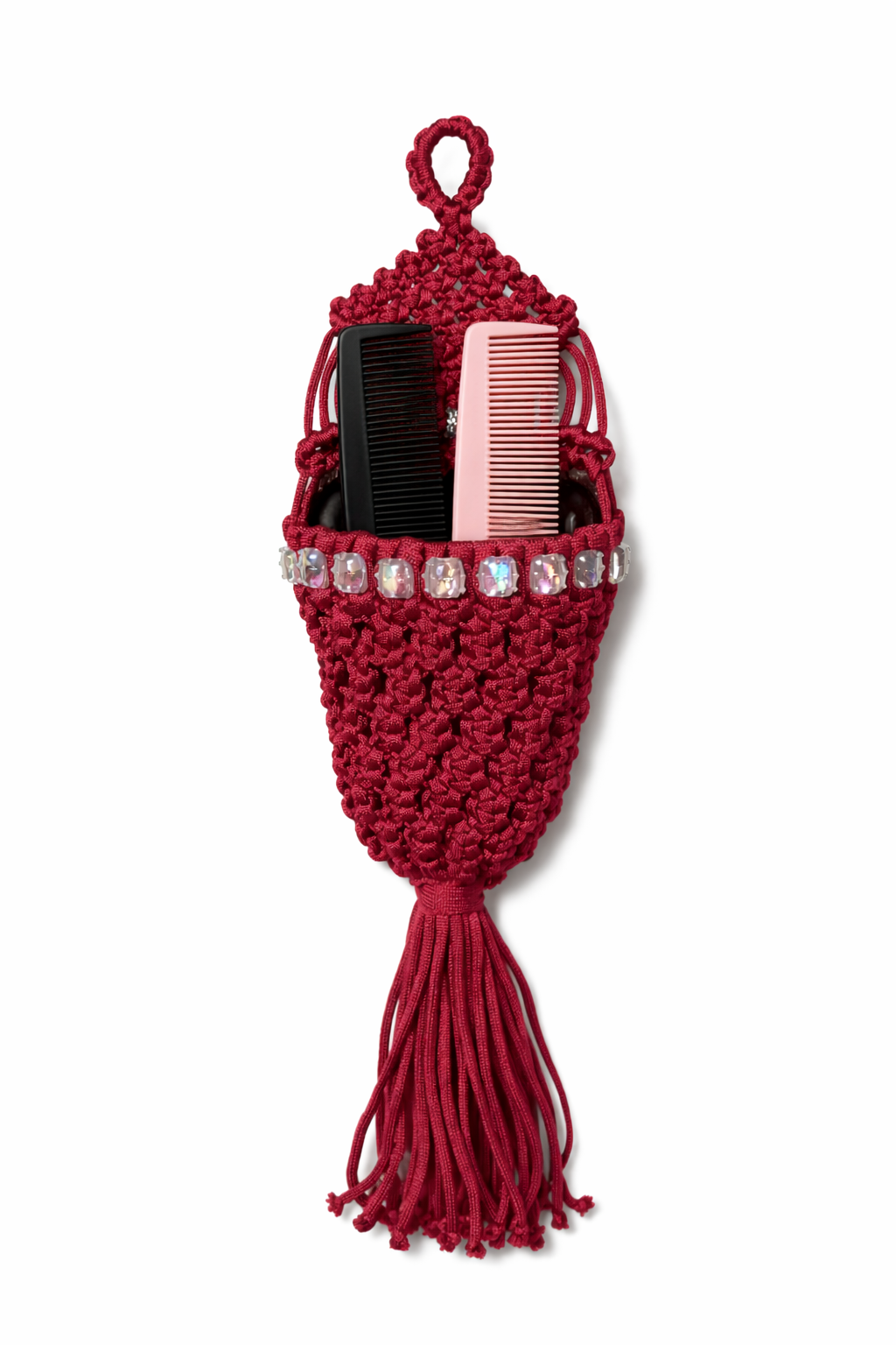 Macrame comb hanger