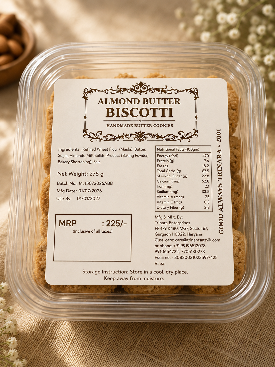 Almond Butter Biscotti