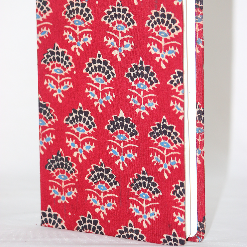 Handmade Block Print Diary Flower Block(Maroon)