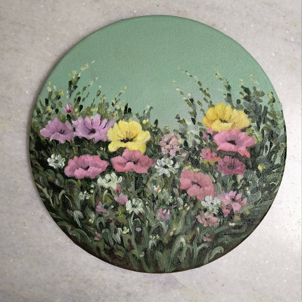 "Flowers from my backyard" Oil on Canvas