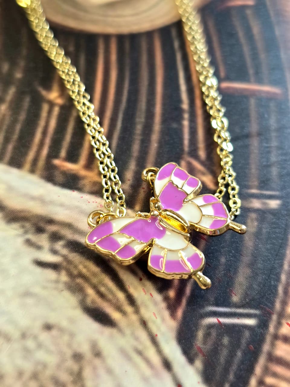 Golden Twin Magnetic Butterfly best friend Pendant Necklace
