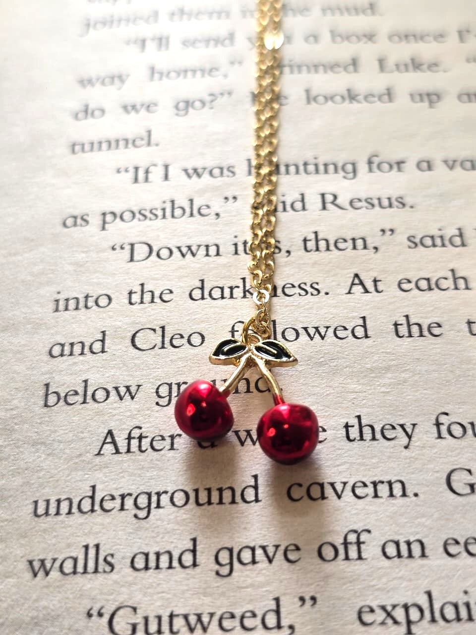 Handmade stainless steel  Red cherry and Heart combo Pendant Necklace
