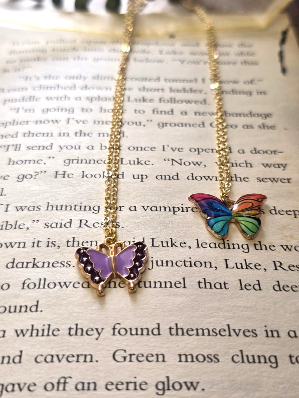 Handmade stainless steel  Butterfly combo Pendant Necklace