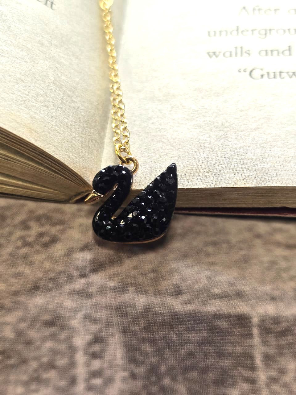 Handmade stainless steel Swan Pendant Necklace