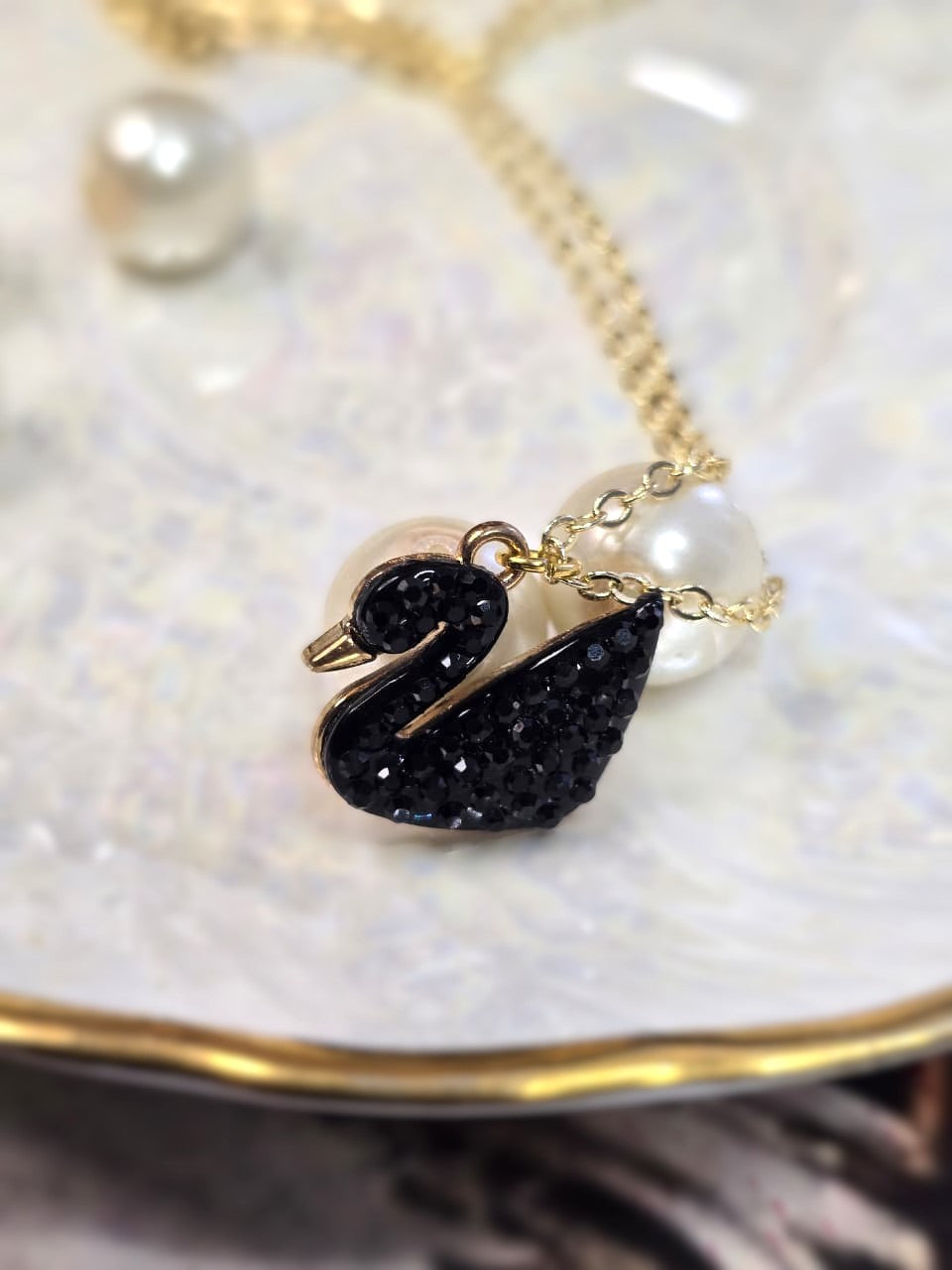 Handmade stainless steel Swan Pendant Necklace