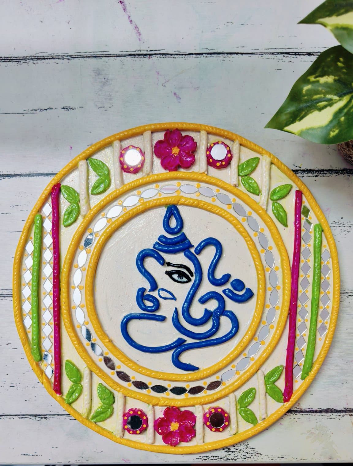 Lippan Flower Ganesha Wall Decor