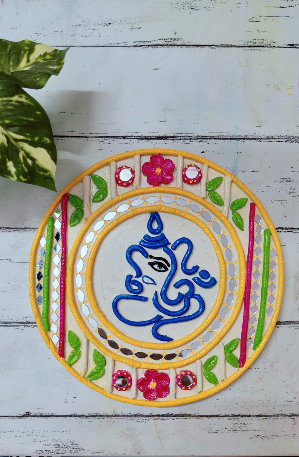 Lippan Flower Ganesha Wall Decor