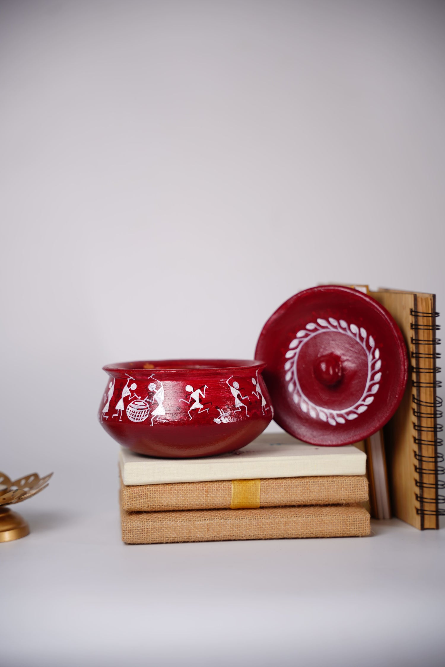 hand-painted terracotta or clay handi