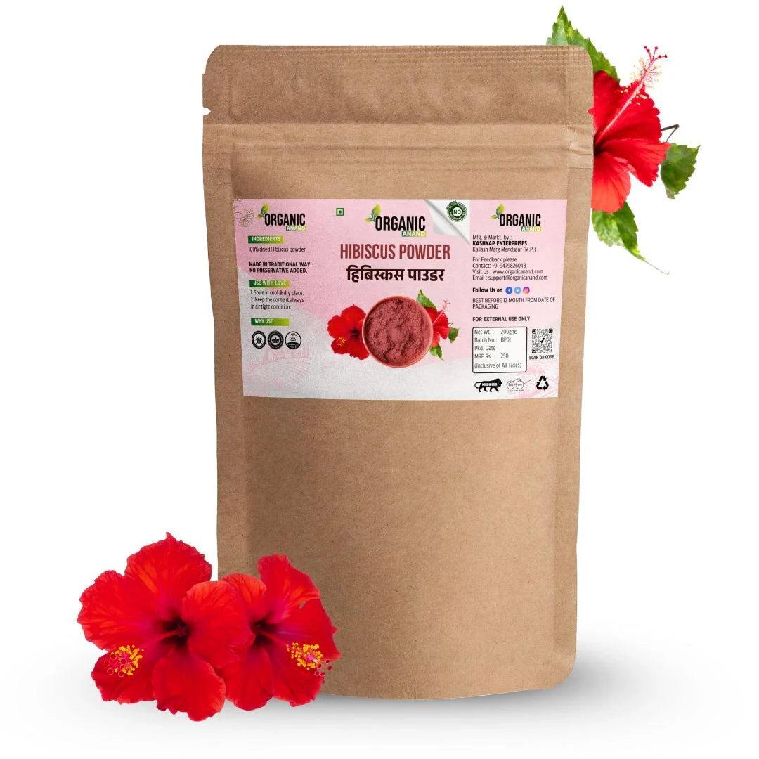 Organic Hibiscus Flower Powder for Hair & Skin – Chemical-Free