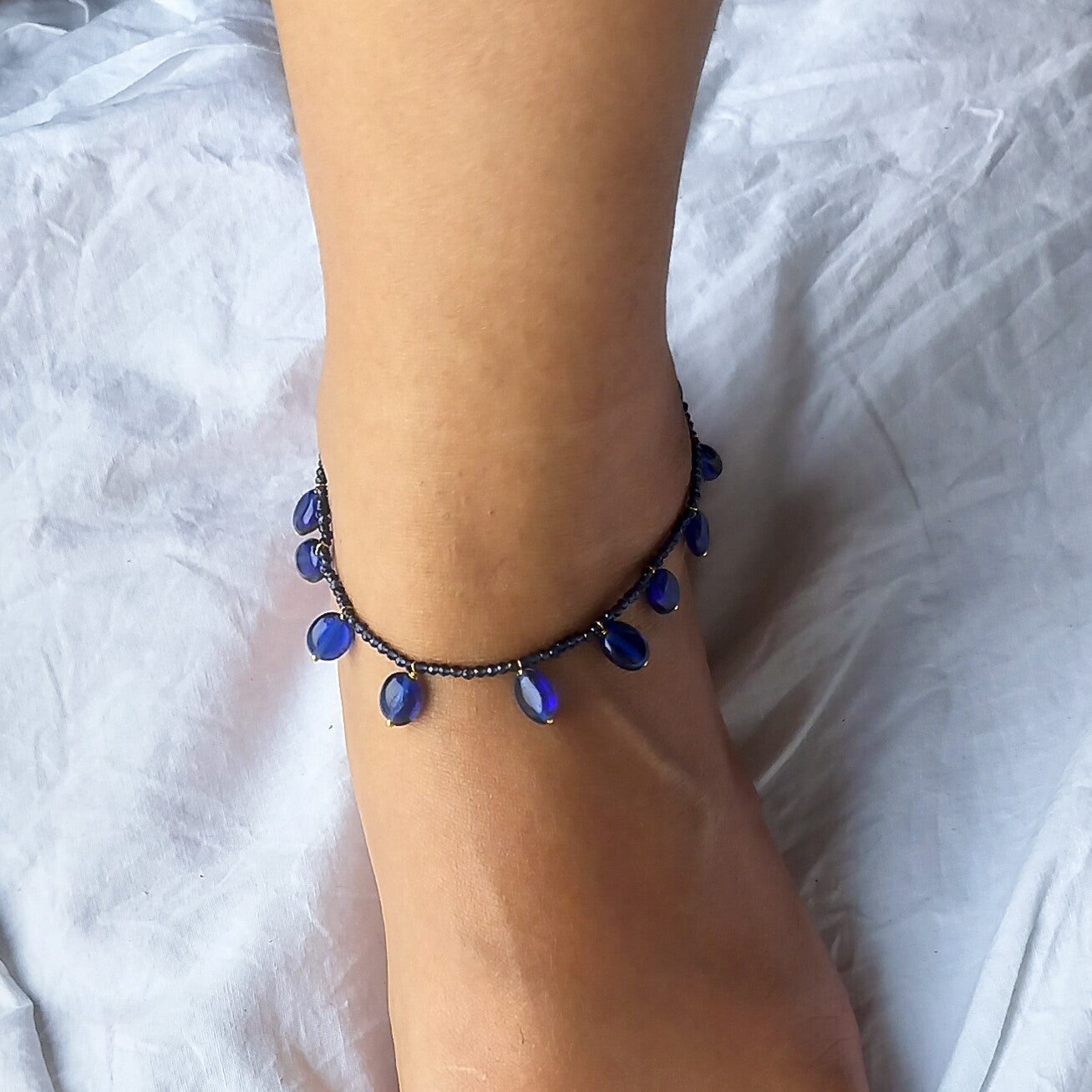 Beach Anklet | Pink, Blue | Adjustable anklet with secure clasp | Handcrafted Artisan Jewelry