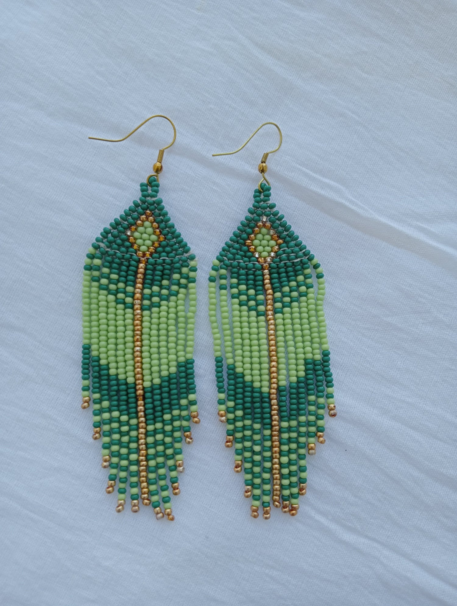Beadwoven Earrings using Glass Seed Beads| Dangle Earrings | Fringe Earrings | In beautiful color combos | Light-weight| Heirloom Quality