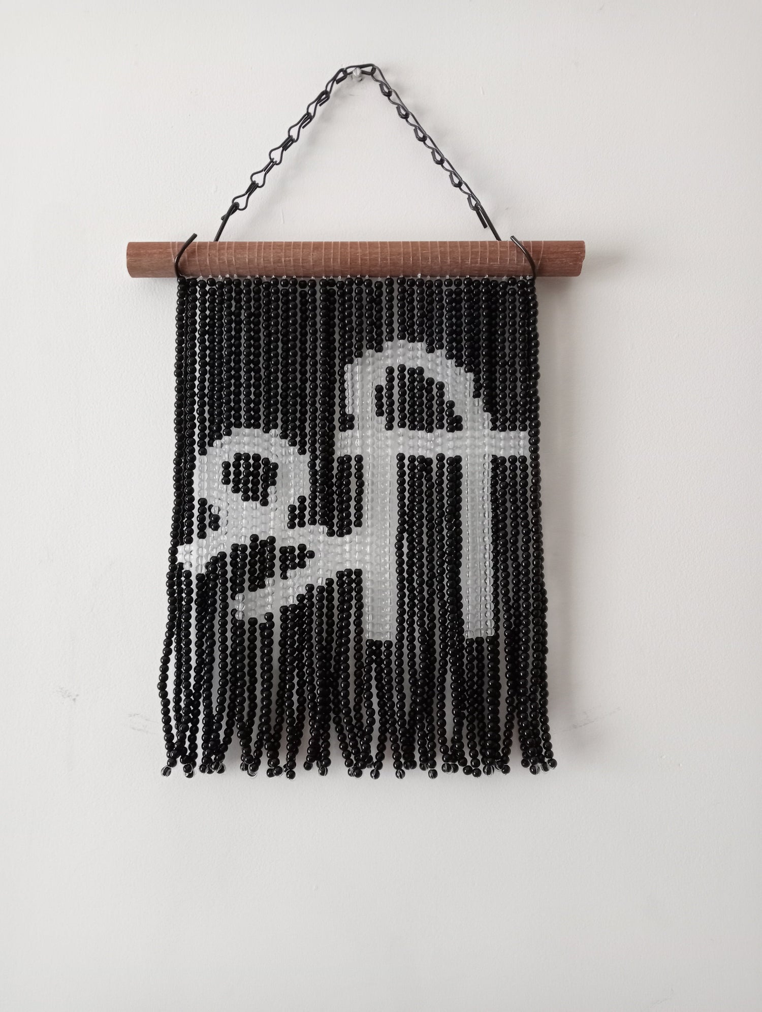 Pixel Beads "Sri (श्री)" Wall Hanging  - Bead Wall Decor - Auspicious motif - Glass Beads  - With hanging apparatus