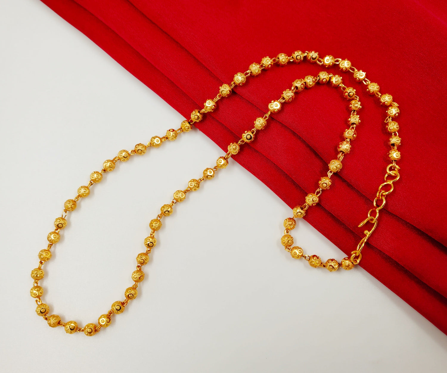 JHB Gram Gold Plated Bead Chain MATARMALA Hand Made Real Gold Look Stylish Jewellery For Women's