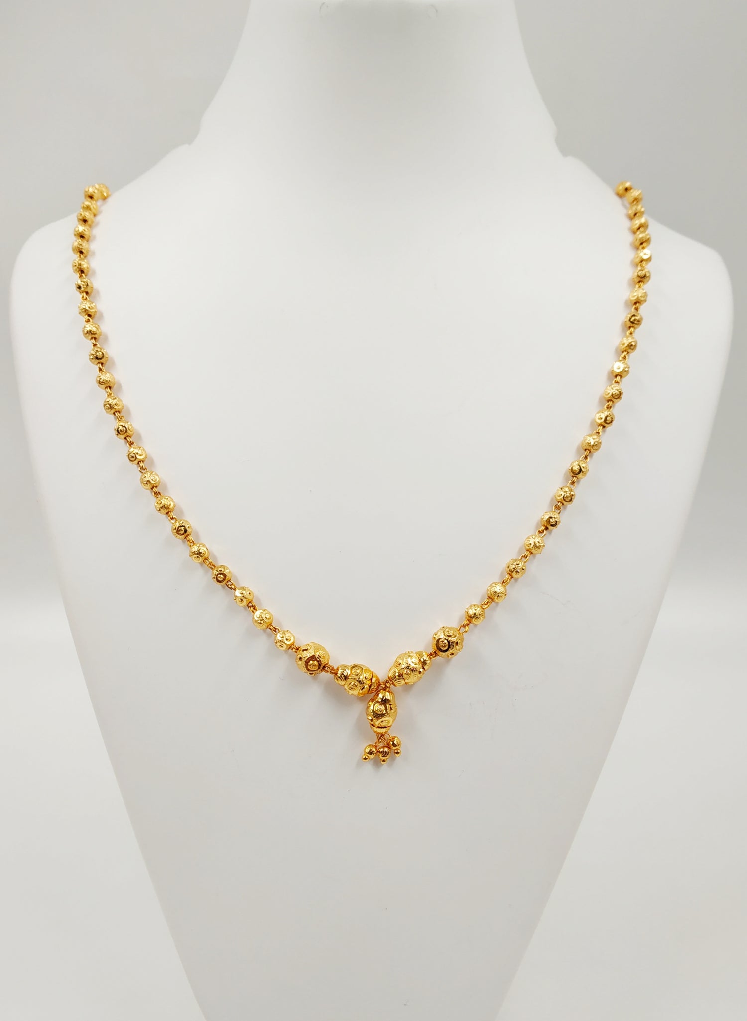JHB Gold Plated Stylish Chain Neck Designer 18 inch MATARMALA Handmade Real Look Design Beauty Pave Natural Jewelry for Women and Girls
