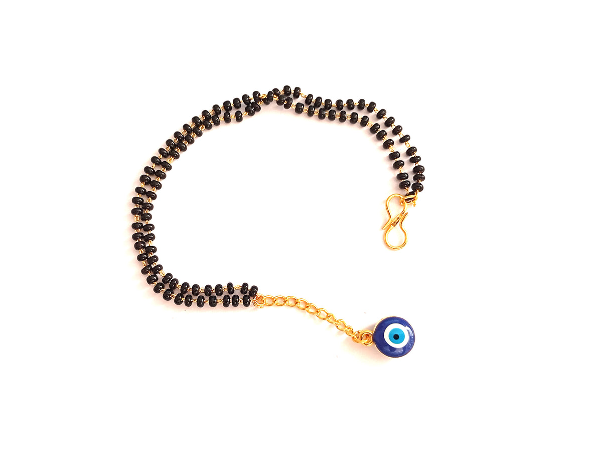 JHB Evil Eye Black bead Hand Bracelet For Women And Girls