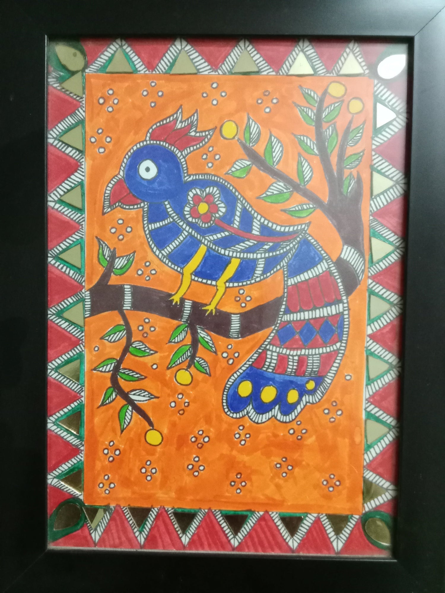 Madhubani parrot painting
