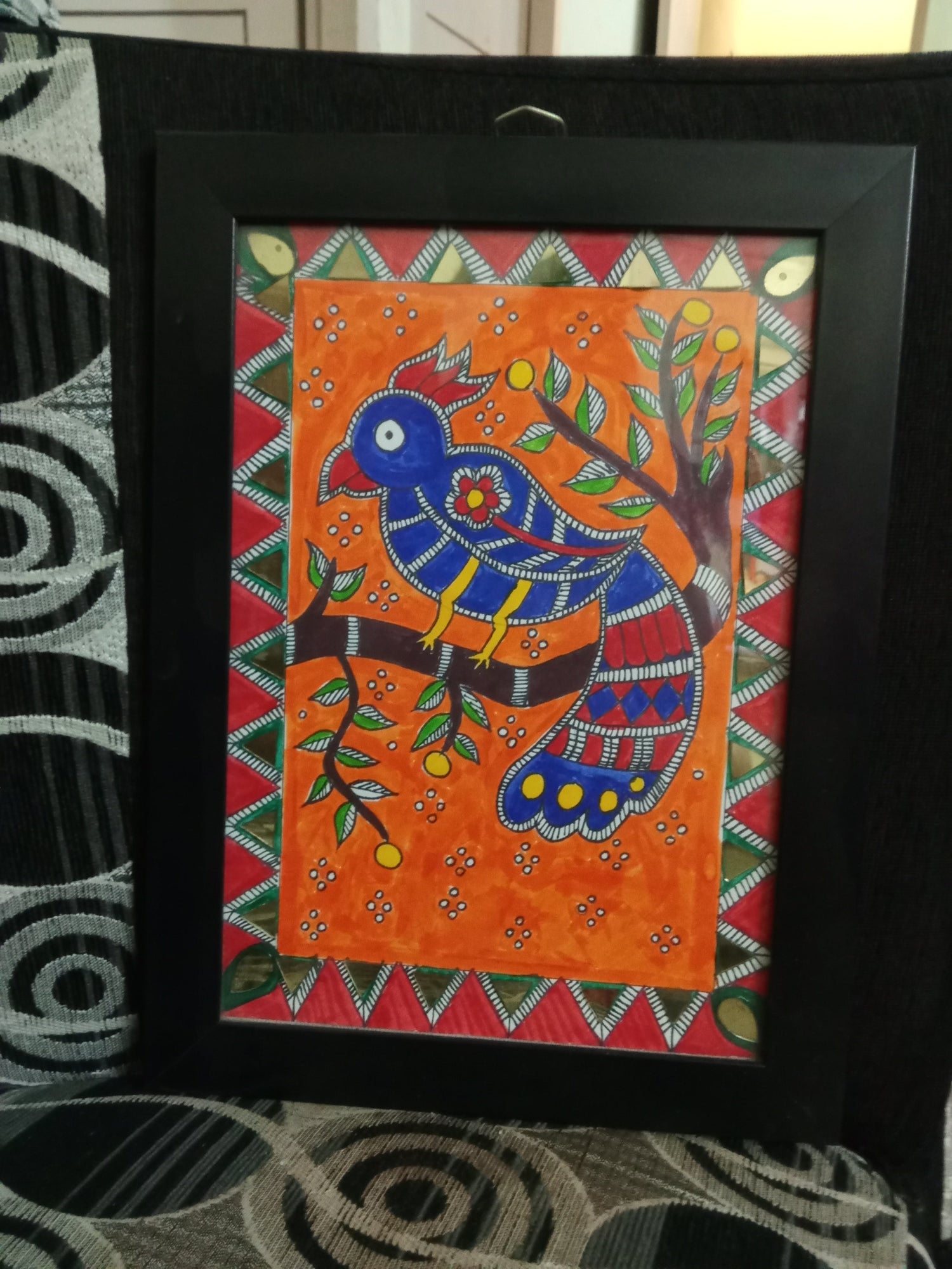 Madhubani parrot painting