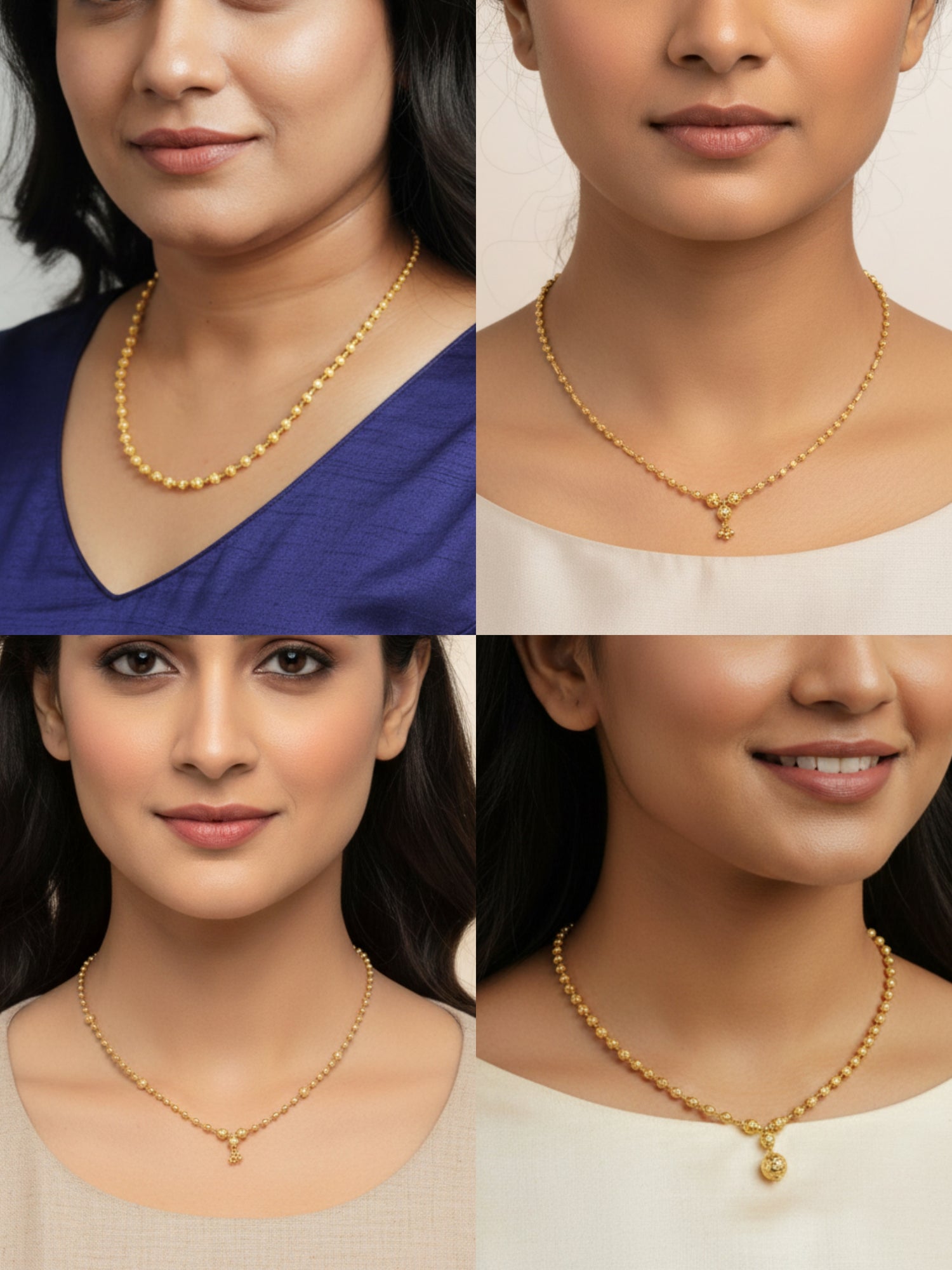 JHB Gold Plated Stylish Chain Neck Designer 18 inch MATARMALA Handmade Real Look Design Beauty Pave Natural Jewelry for Women and Girls