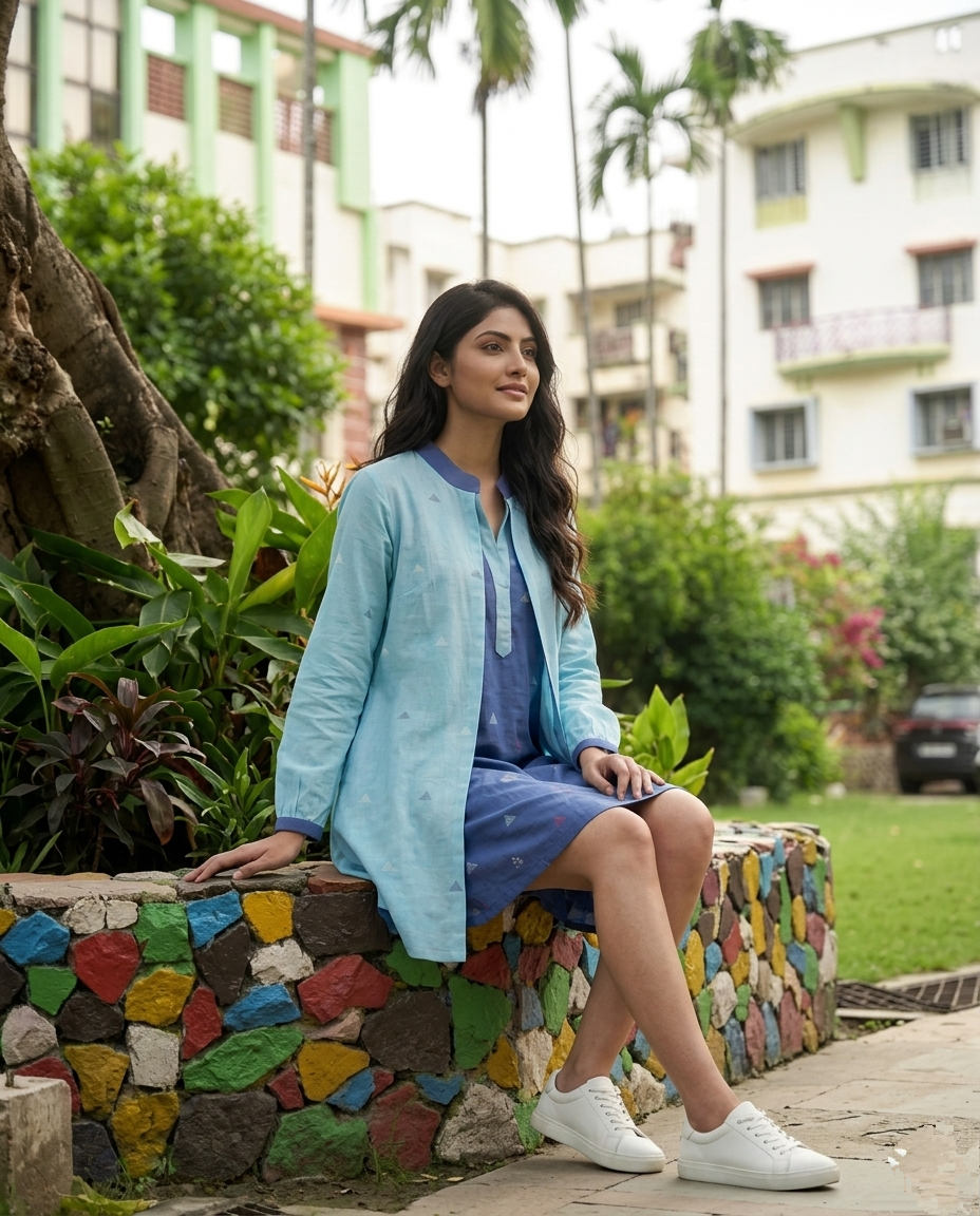 SERENE is a contemporary designer dress for women who appreciate sustainable luxury, timeless craftsmanship, and versatile style.