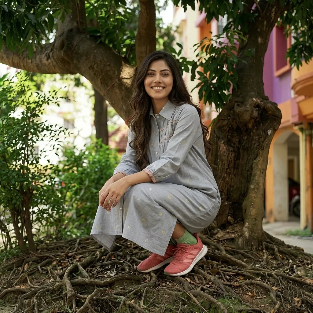 WHISPER — Handcrafted Jamdani Designer Dress,where effortless elegance meets everyday comfort.