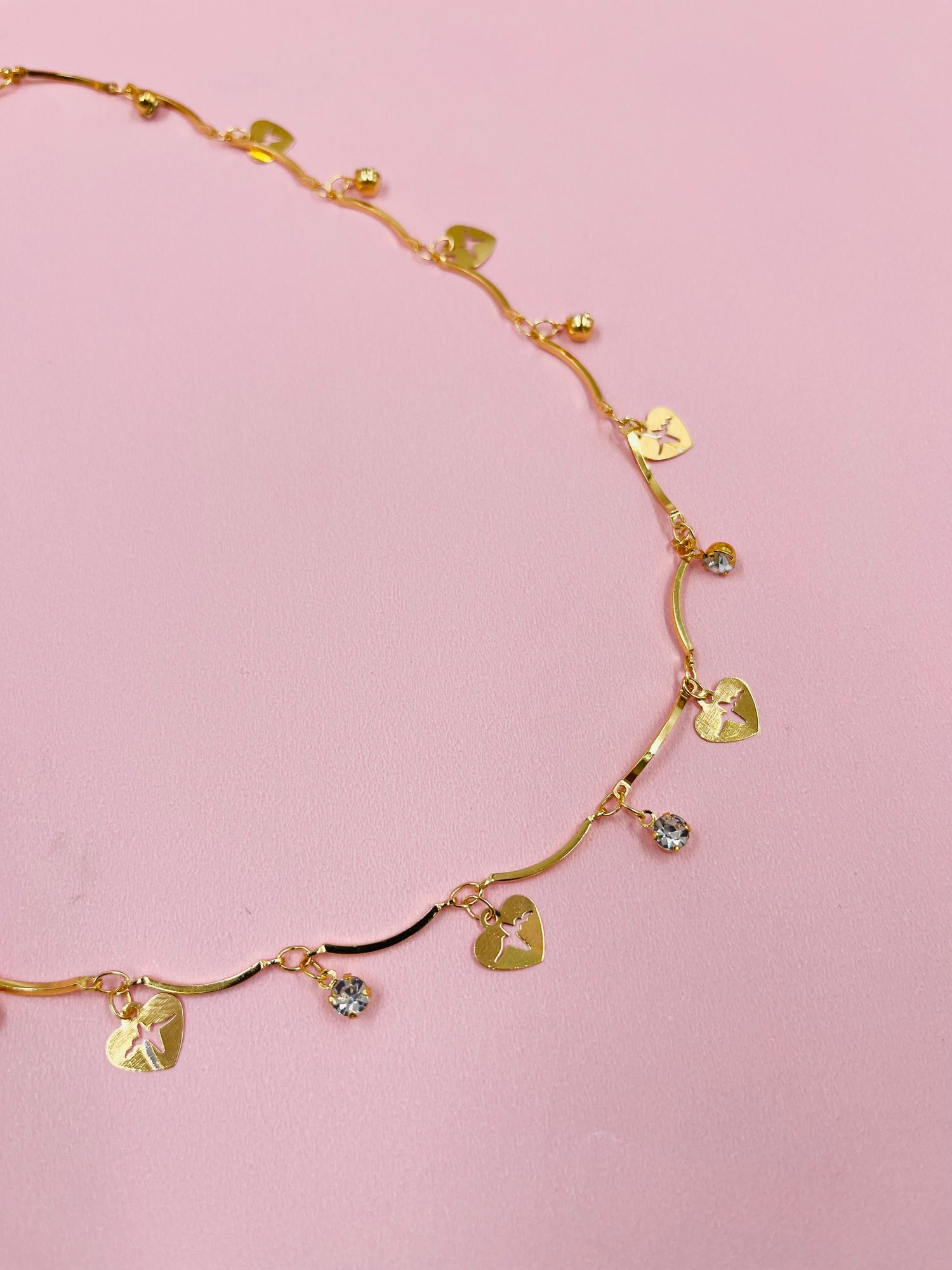 JHB Diamond and Gold Plated Short Tanmaniya Chain For Women And Girls