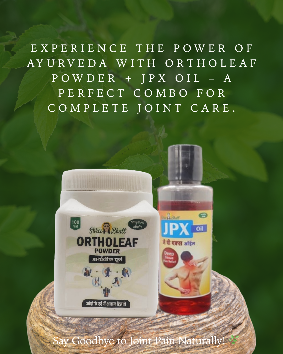 Kitted Combo Pack- Joint Pain Care Kit (Ortholeaf Powder, 100g + JPX Oil, 50ml)