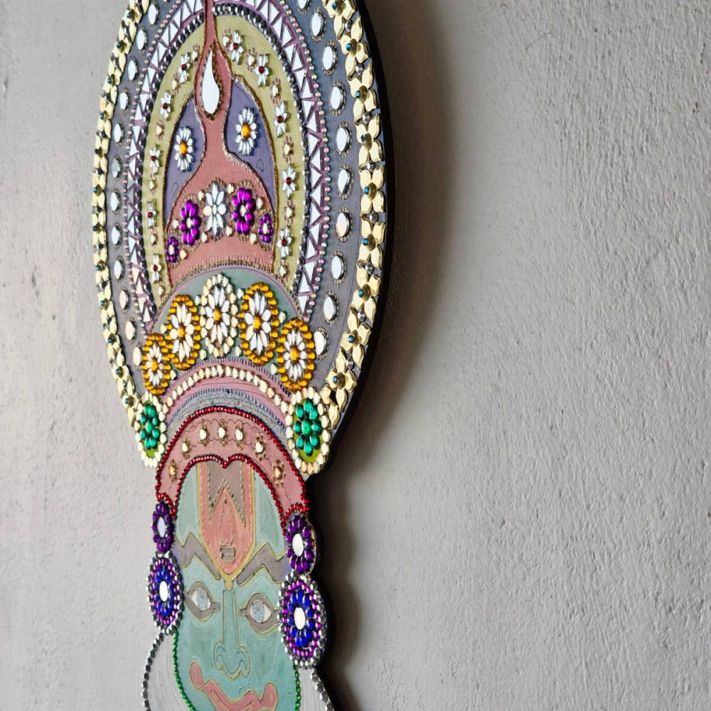 16in/40cm MDF decorative kathakali wall hanging decor