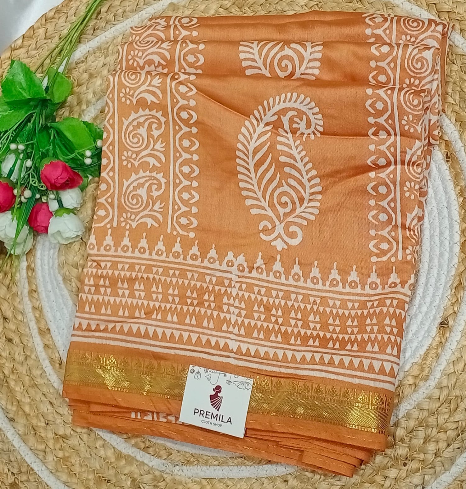 Maheswari Silk Saree Elephant Print