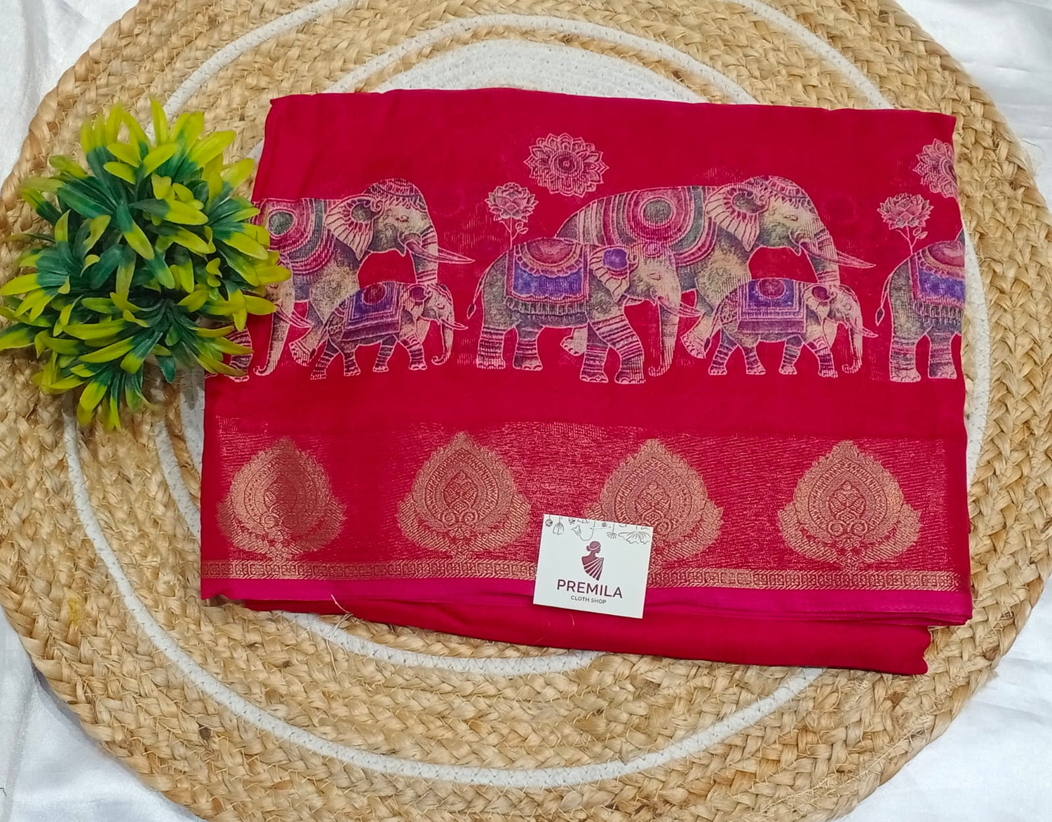 MAHESWARI SILK ELEPHANT PRINT