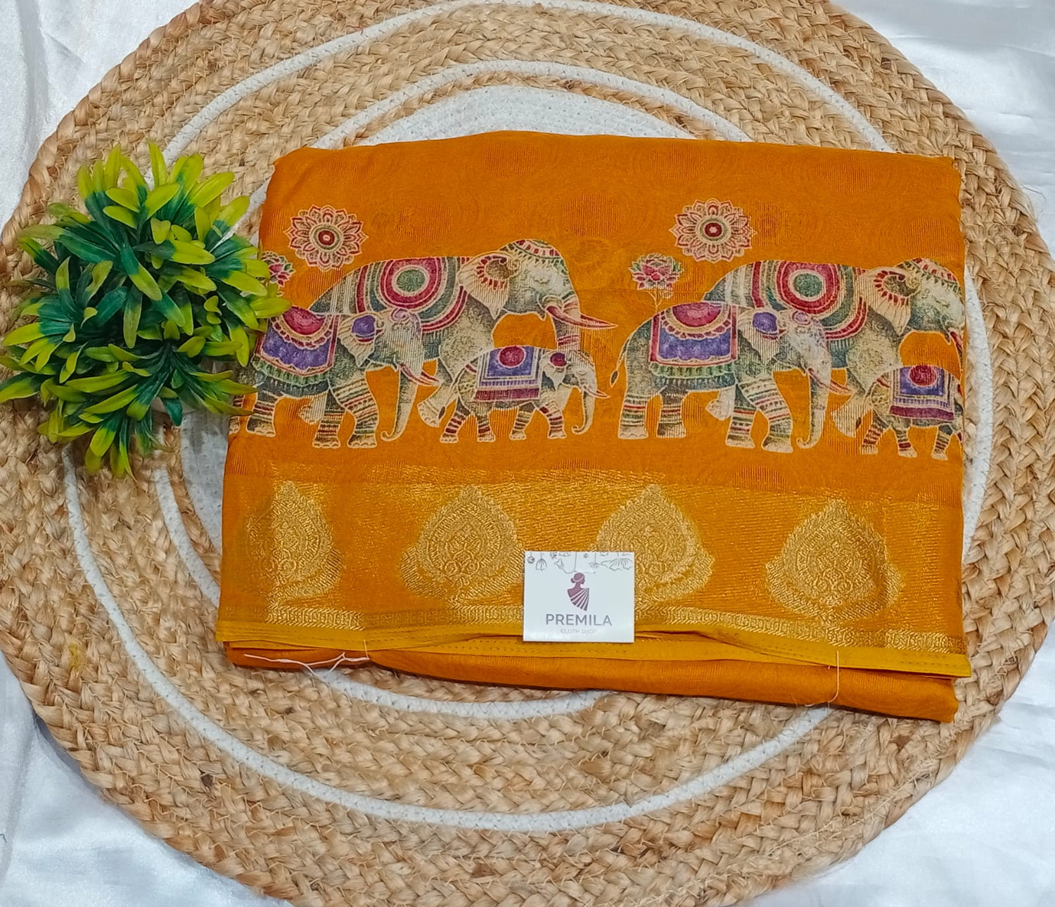 Maheswari Silk Saree Elephant Print