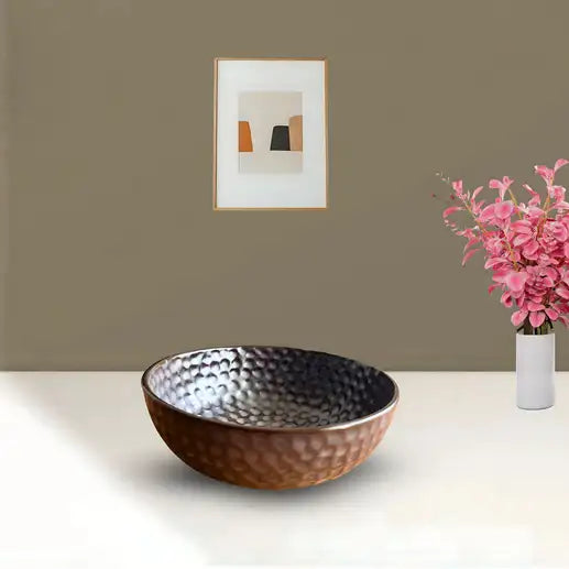 Mittory Matte Diamond | Microwave Safe | Curry, Biryani, Breakfast, Pasta, Salad | 920ml Ceramic Serving Bowl (Brown, Pack of 1)