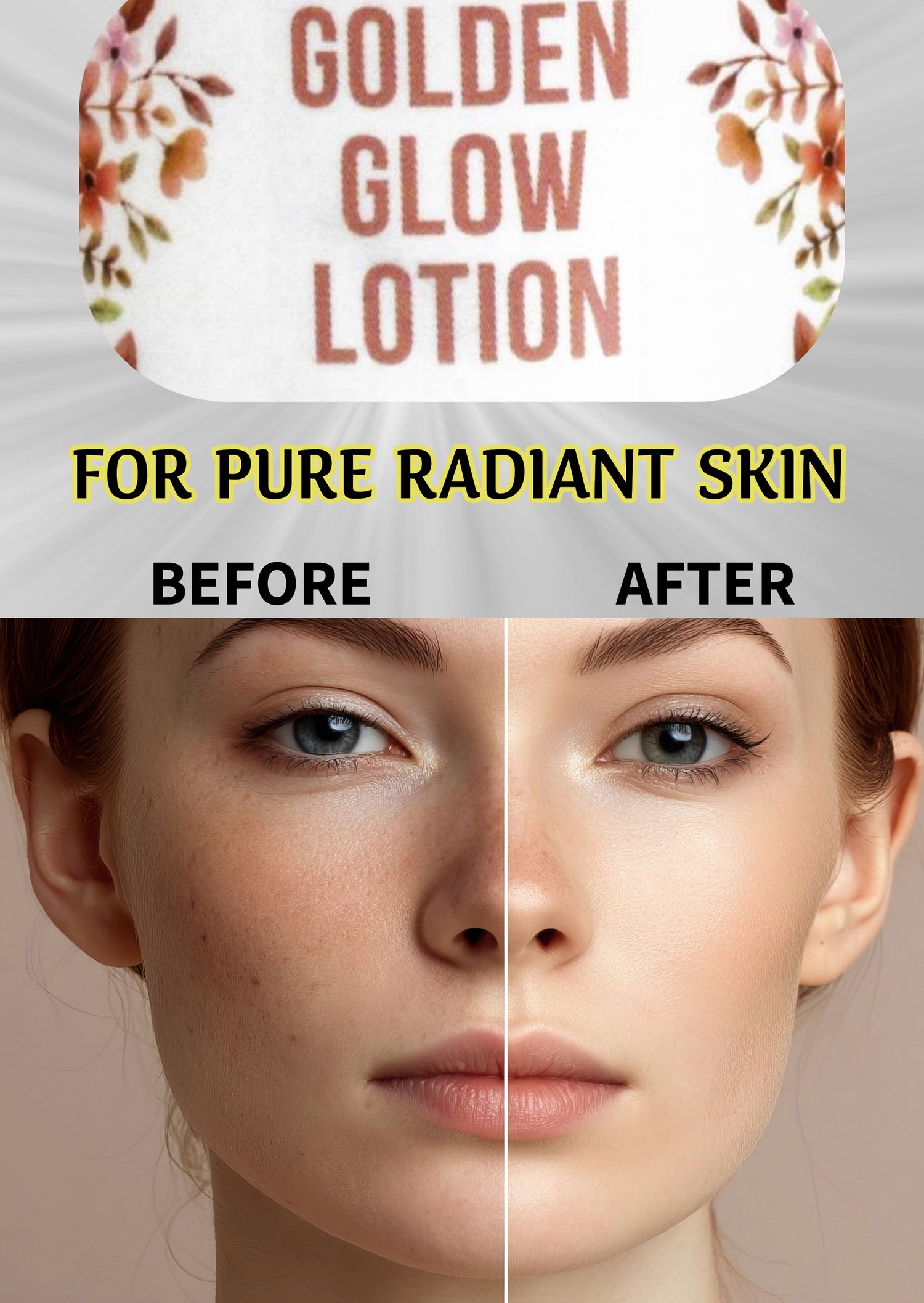 Golden Glow Lotion "Herbal Remedy to Deeply nourish, softening and restoring glow." Infused with Honey & Almond for radiant skin Suitable For All Types of Skin. Pack Size 90 ml